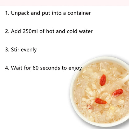 Snow pear medlar Snow fungus soup 5.29 oz/150g (15g * 10 bags/bag) white fungus Starch Soup Powder Freeze dried Tremella soup, instant breakfast Congee, Chinese Dessert breakfast drink