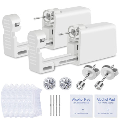 Disposable Ear Cartilage Piercing Kit for Home Self-Use, Painless Gun with Preloaded Ear Stud, Easy & Safe Tool for Women, Men & Girls - 3MM