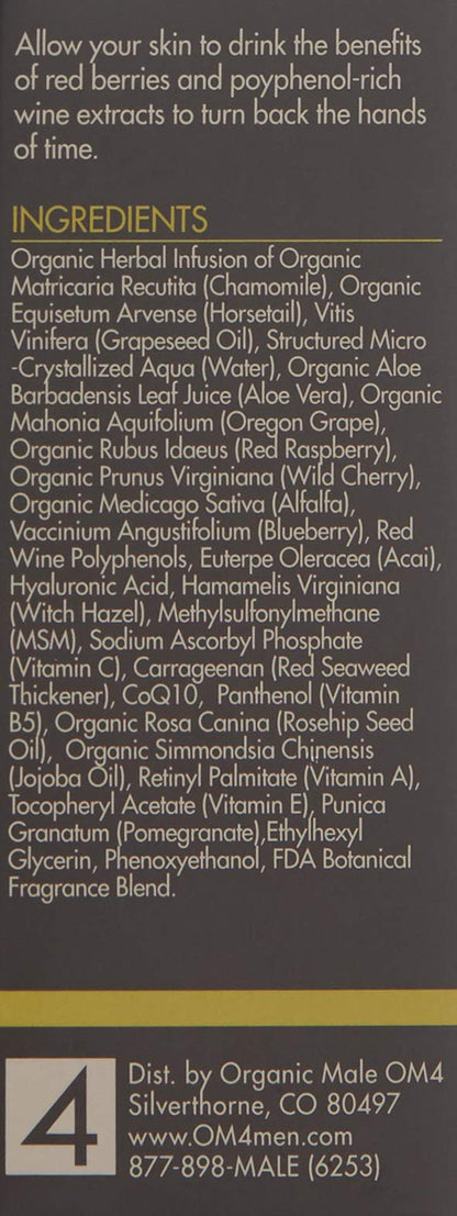 Organic Male OM4 Normal STEP 3: Age-Defying Antioxidant Serum - Men anti-aging light facial Vitamin C solution refines fine lines and wrinkles for men