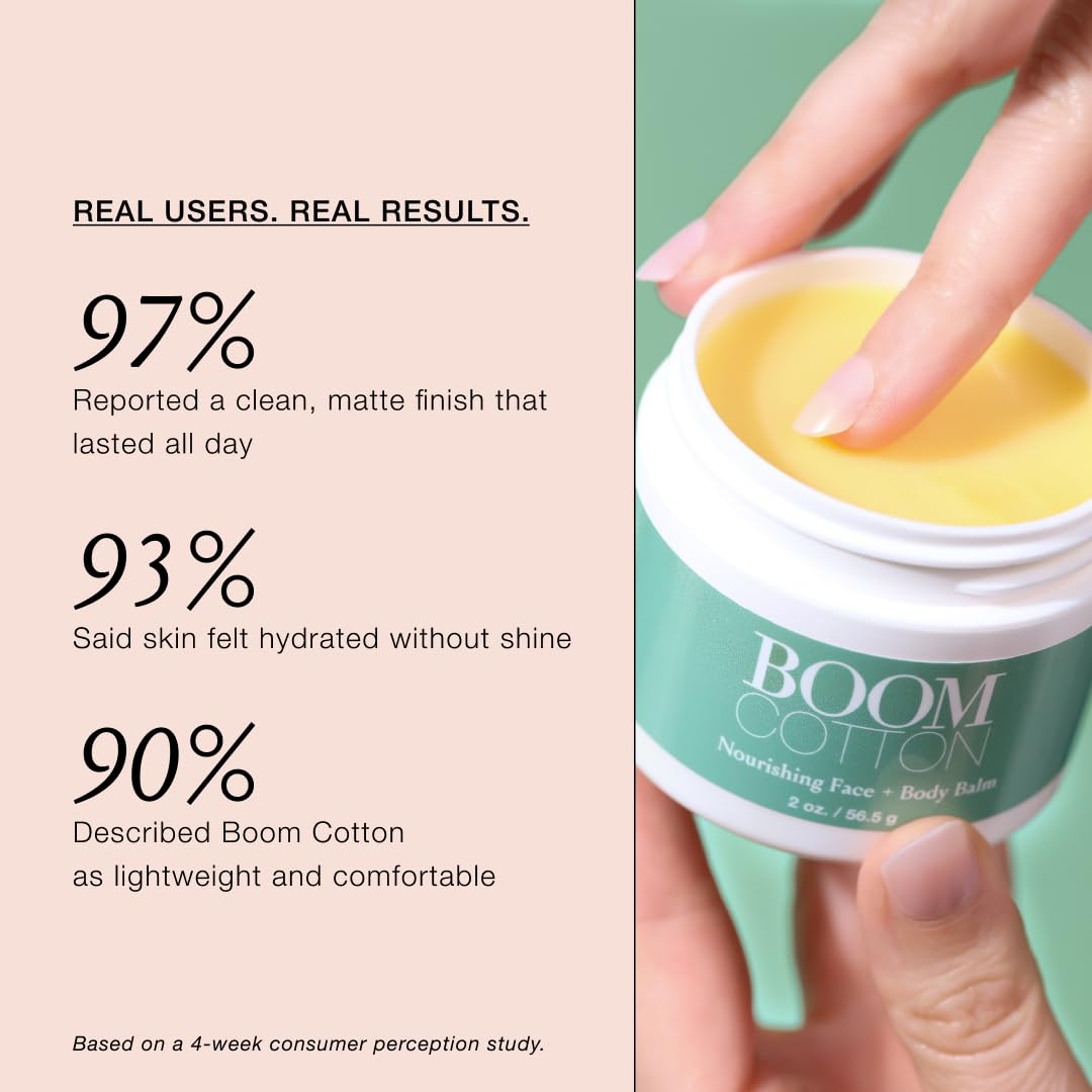 BOOM! by Cindy Joseph Boom Cotton- Shine Control Moisturizer- Organic, Cruelty-Free Natural All-Day Facial Moisturizer for Mature and Sensitive Skin, 2 oz