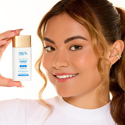 Clear Power Sunscreen – Invisible, No White Cast, Weightless Gel Sunscreen for Face, Broad Spectrum SPF 50, Fragrance-Free, Sport-Ready, Made for Athletes