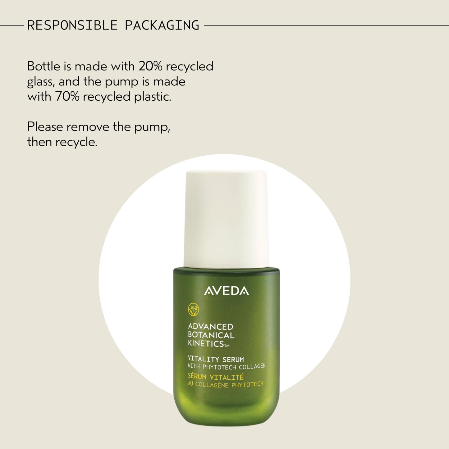Aveda Advanced Botanical Kinetics Vitality Serum | Reduces the look of fine lines and wrinkles | Vegan | Full Size | 1 Fl Oz