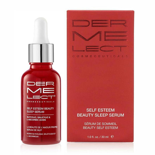Dermelect Cosmeceuticals Self-Esteem Beauty Sleep Serum – Exfoliating Nighttime Treatment with Glycolic Acid, Salicylic Acid & Vitamin C – Enhances Skin Radiance & Smooths Texture – 1 oz