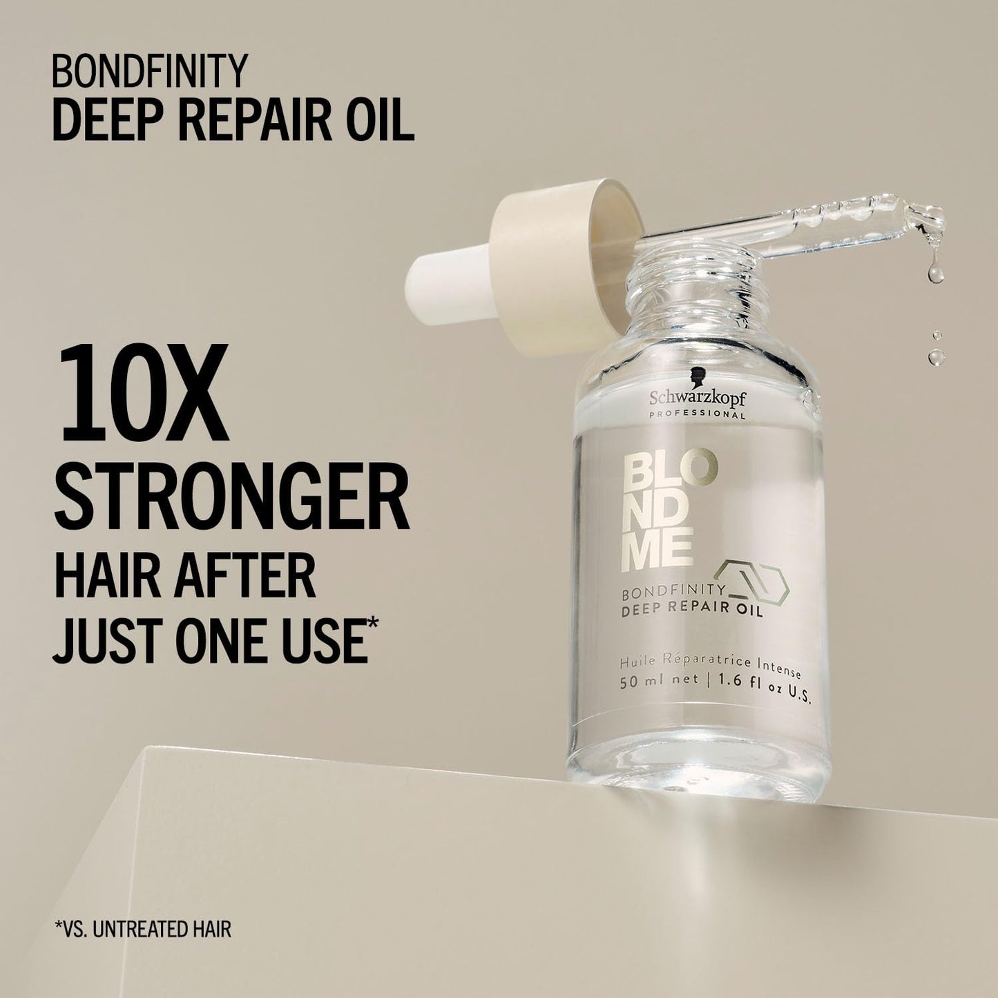 BlondMe Bondfinity Deep Repair Oil for Blonde Hair, 1.6 Fl Oz | Reduces Frizz | Heat Protection | Prevents Breakage |For Blonde, Lightened, & Grey Hair