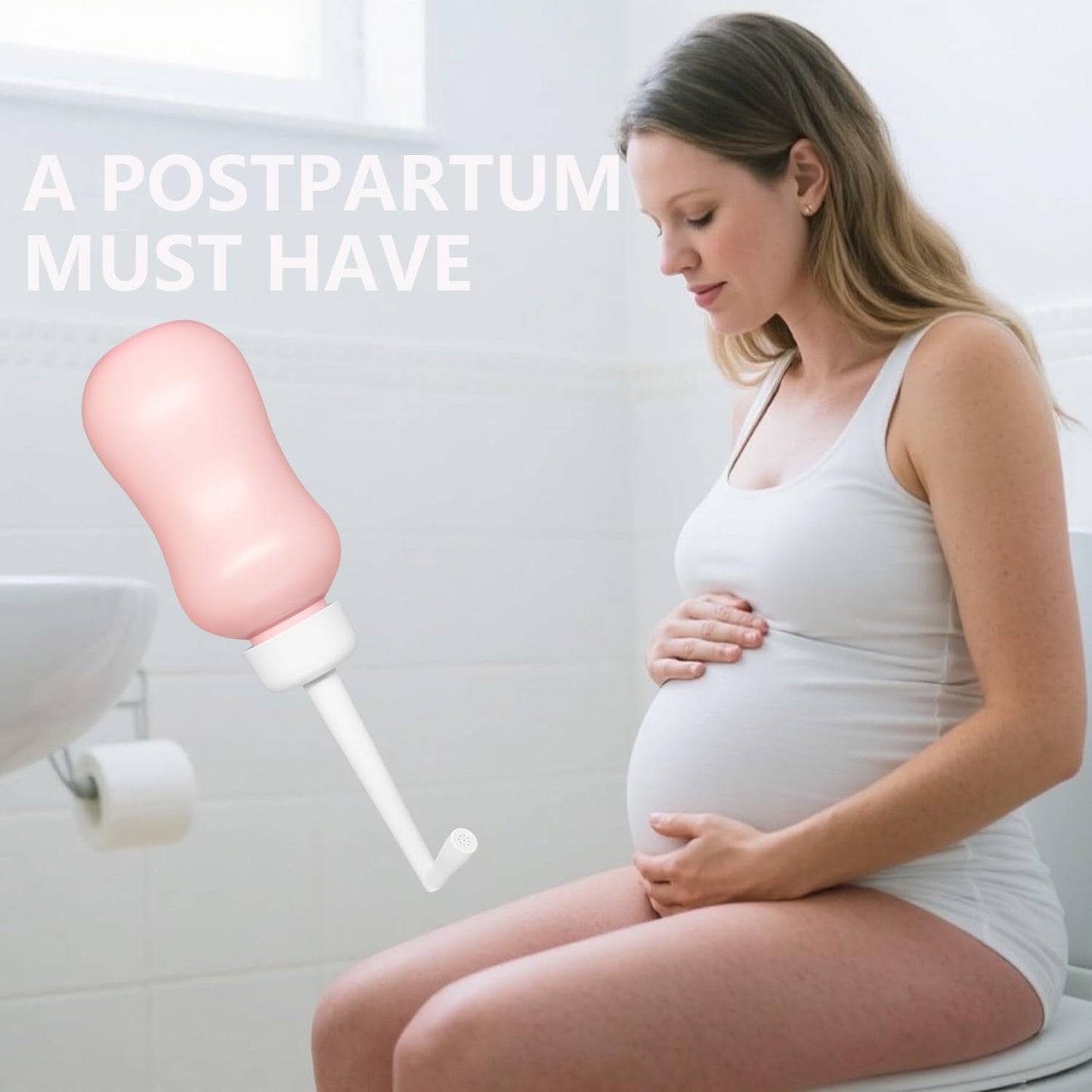 Peri Bottle for Postpartum Care, Upside Down Perineal Bottle for New Mom Postpartum Essential, Feminine Hygiene Care, 10 Oz Portable Bidet with Storage Bag for Postpartum Recovery