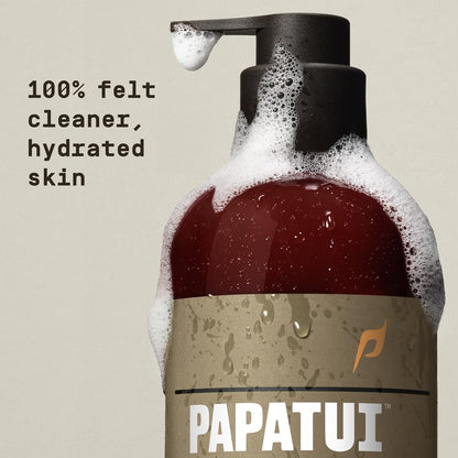 PAPATUI by Dwayne Johnson Refreshing Exfoliating Body Wash for Men | Hydrating & Made with Coconut Oil | Sandalwood Suede | 28 oz (Pack of 3)