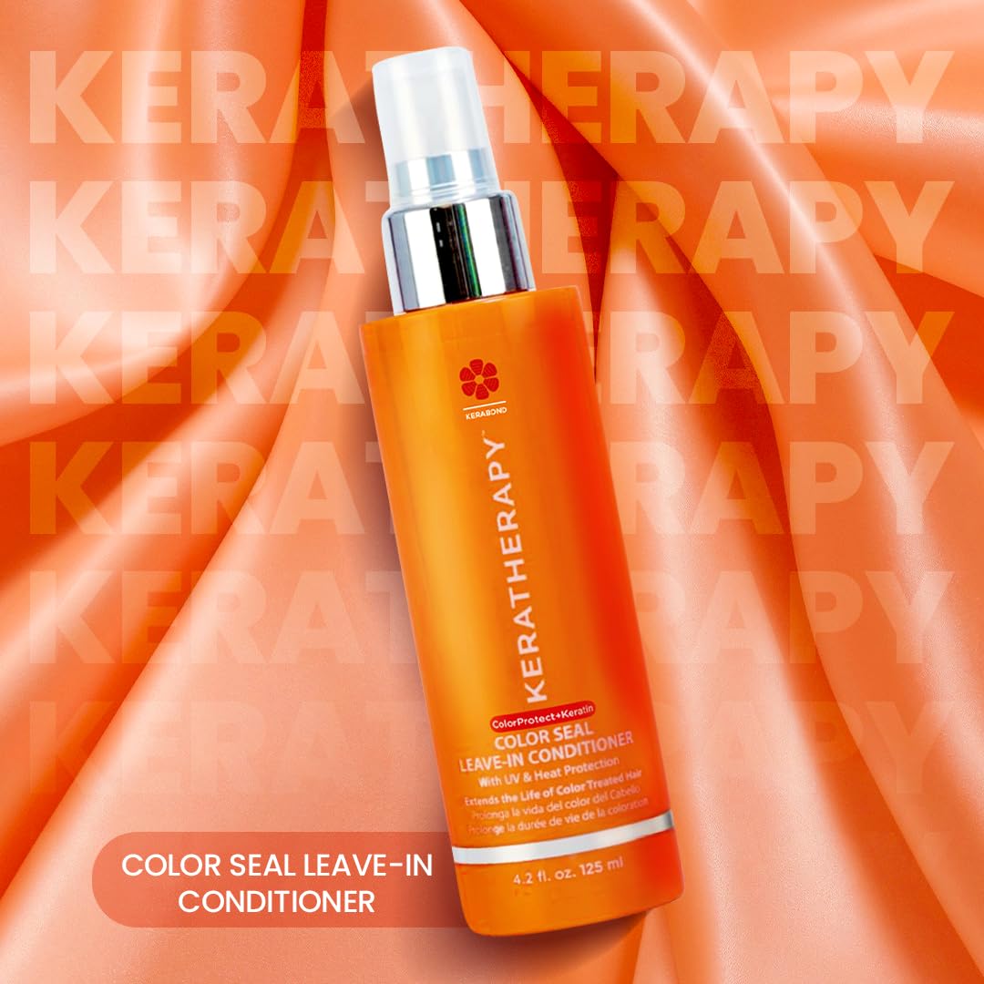KERATHERAPY Color Seal Leave-in Conditioner Spray, 4.2 fl. oz., 125 ml – with Kerabond Technology including Keratin, Argan Oil, Collagen Amino Acids and Jojoba Oil, with intense UV and Heat protection