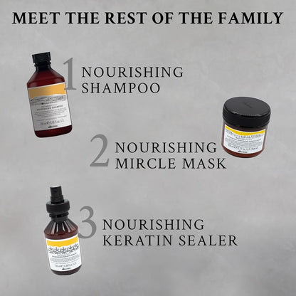 Davines Naturaltech Nourishing Shampoo, Restructuring & Hydrating for Dry & Damaged Hair - With Vegetal Keratin - Gentle Cleanser for Dehydrated Scalp & Hair, 8.45 Fl Oz