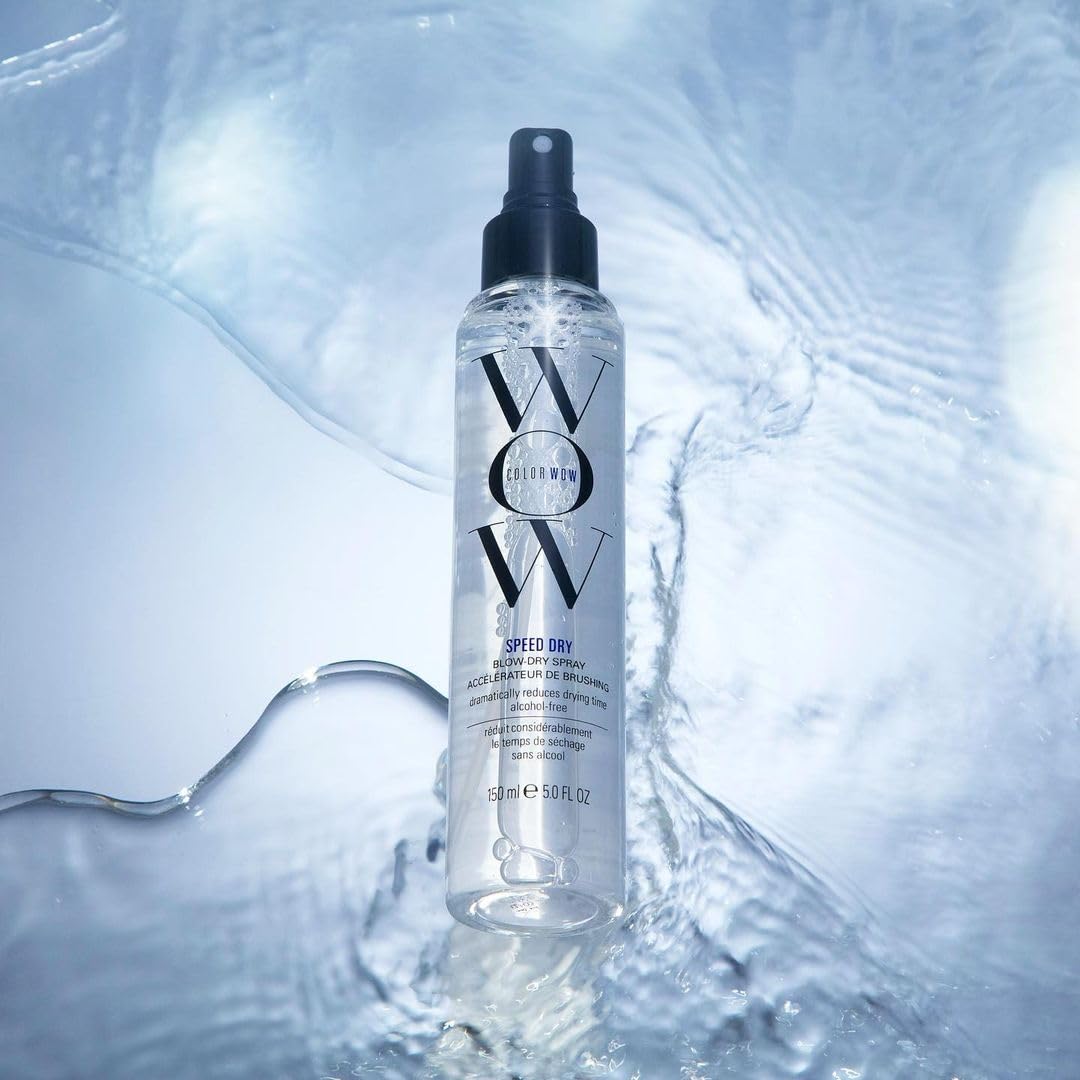 COLOR WOW Speed Dry Blow Dry Spray – Cut Blow Dry Time by 30% | Heat Protectant, Prevent Breakage | Cruelty-Free & Gluten-Free