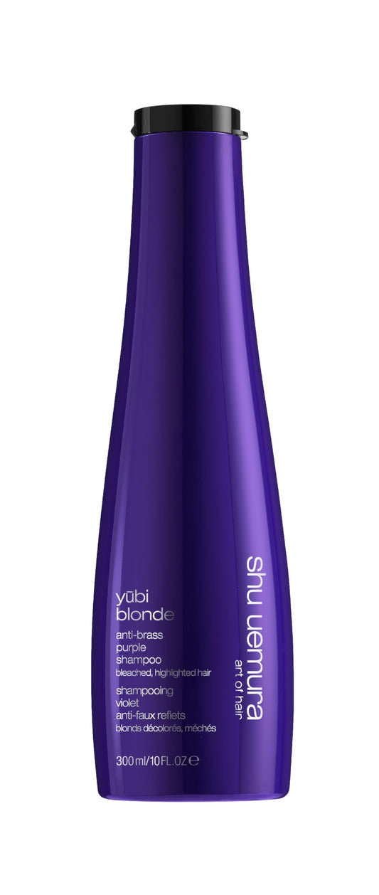 shu uemura art of hair Yubi Blonde Anti-Brass Purple Shampoo - Color-Corrects and Neutralizes Brassiness, Cleanses and Smooths, For Blonde Hair