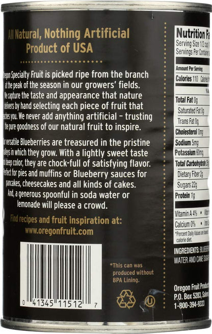 Oregon Fruit Products Blueberries in Light Syrup, 15 oz (4 pack)