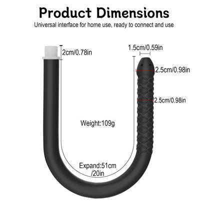 Silicone Enema 13 Holes Water Spray for Colon Cleansing Shower Douche Attachment Nozzle Feminine Care Rinse Reusable Enemas Flushing System(20in )