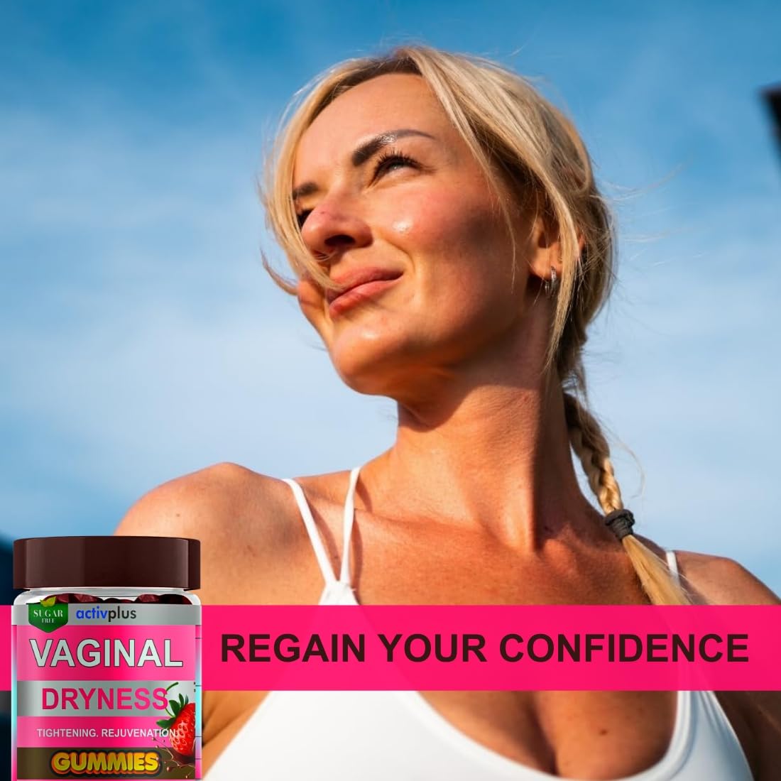 Vaginal Dryness Mosturizer | OBGYN-Formulated #1 Gummies for Vaginal Dryness Tightening | Hormone-Free Monk Fruit Sugar Free | Cocoa Strawberry Flavor 60 Vegan Gummies