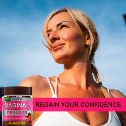 Vaginal Dryness Mosturizer | OBGYN-Formulated #1 Gummies for Vaginal Dryness Tightening | Hormone-Free Monk Fruit Sugar Free | Cocoa Strawberry Flavor 60 Vegan Gummies