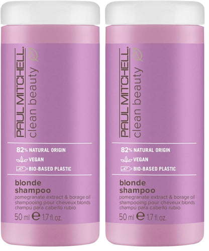 Paul Mitchell Clean Beauty Blonde Purple Shampoo, Gently Cleanses, Eliminates Brassy Tones, For Color-Treated Hair + Naturally Light Hair Colors