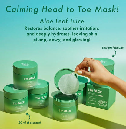 TONYMOLY I’m Aloe Skin Calming Mask Pads 80 Biodegradable Sheets for Sensitive, Dry Skin Hydrating, Moisturizing, Soothing Korean Skincare