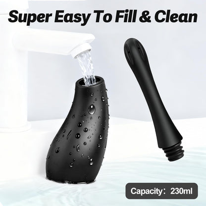 Anal Douche Enema Bulb for Men Women, Silicone Enema Bulb with Silicon Nozzle for Men Women Colon Cleanse Reusable Anal Cleansing Feminine Care Douche Bottles with Ergonomic Comfort Grip