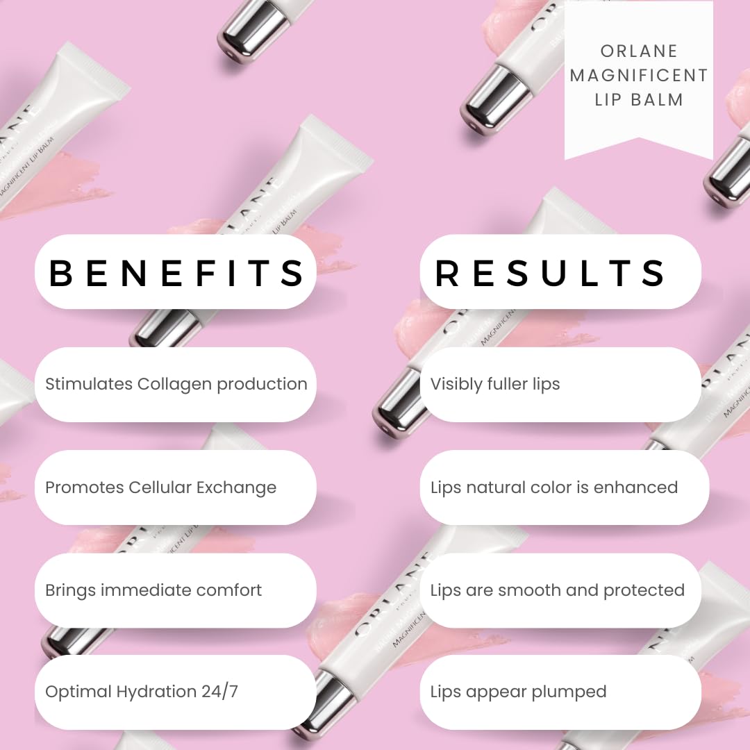 Orlane – Magnificent Lip Balm, Smoothing & Plumping Lip Care, Nourishing Formula with Butters & Oils, Deep Hydration, Velvet Finish, Protects Against Dryness, Day & Night Use