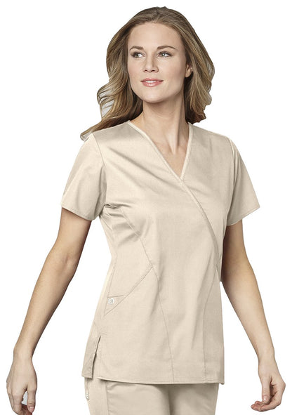 WonderWink Women's Wonderwork Women's Mock Wrap Scrub Top