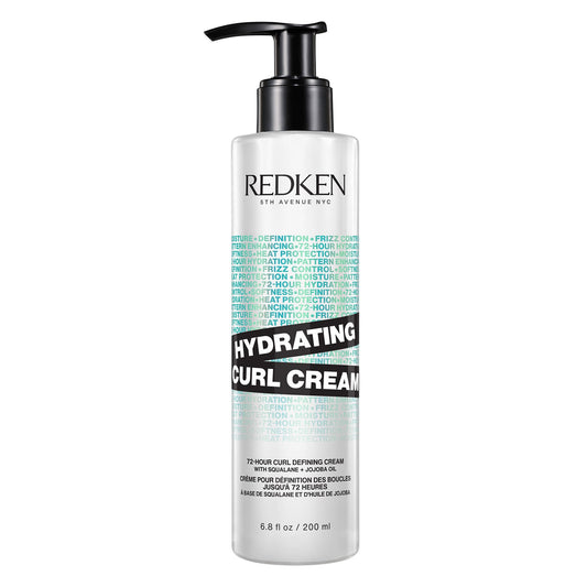 Redken Hydrating Curl Cream - 72 Hour Curl Definition, Heat Protection up to 450°F, Hydrates & Reduces Frizz, With Squalane & Jojoba Oil