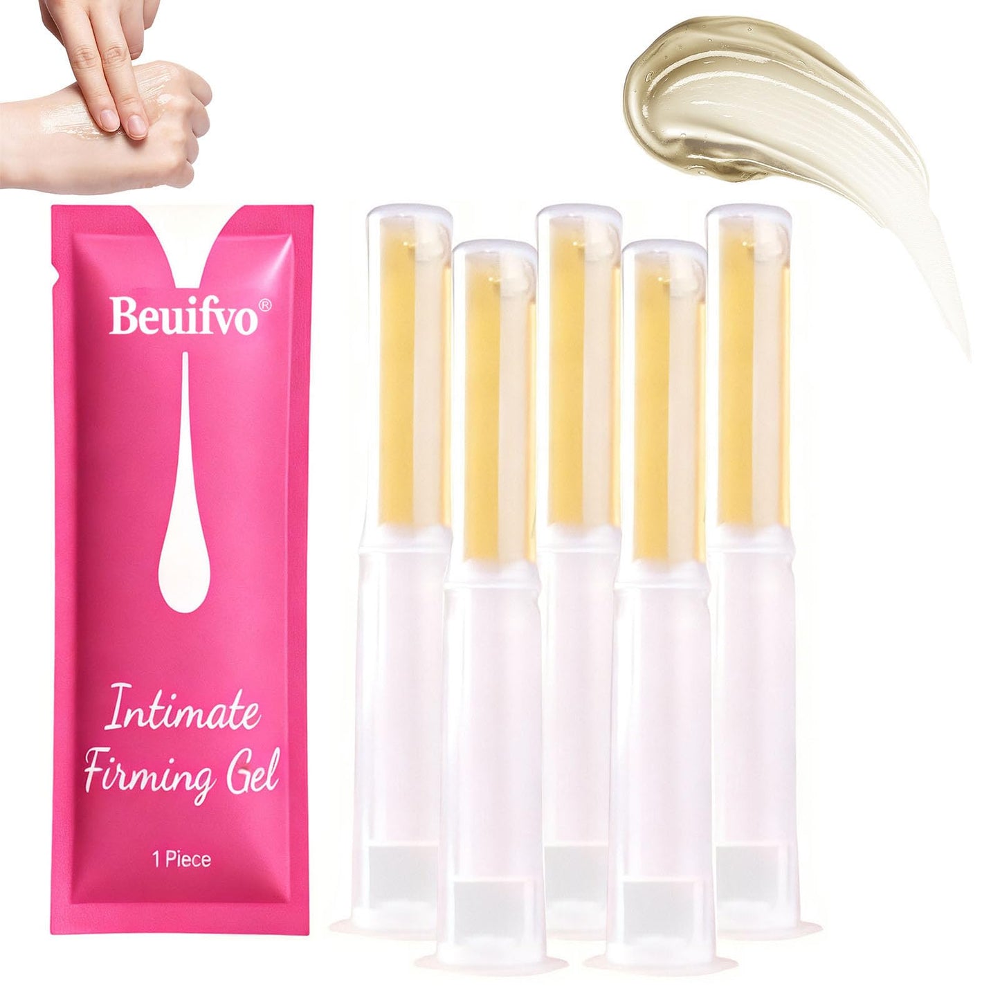 Beuifvo Women's Intimate Firming Gel – Probiotic & Herbal Formula | pH Balance, Odor Control & Relief | Gentle Daily Hygiene with Applicator | Soothes & Rejuvenates (5pcs)