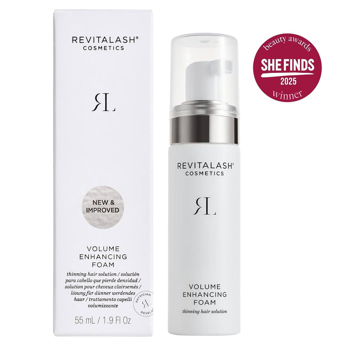 RevitaLash Cosmetics, Volume Enhancing Foam Thinning Hair Solution, Physician Developed & Cruelty-Free