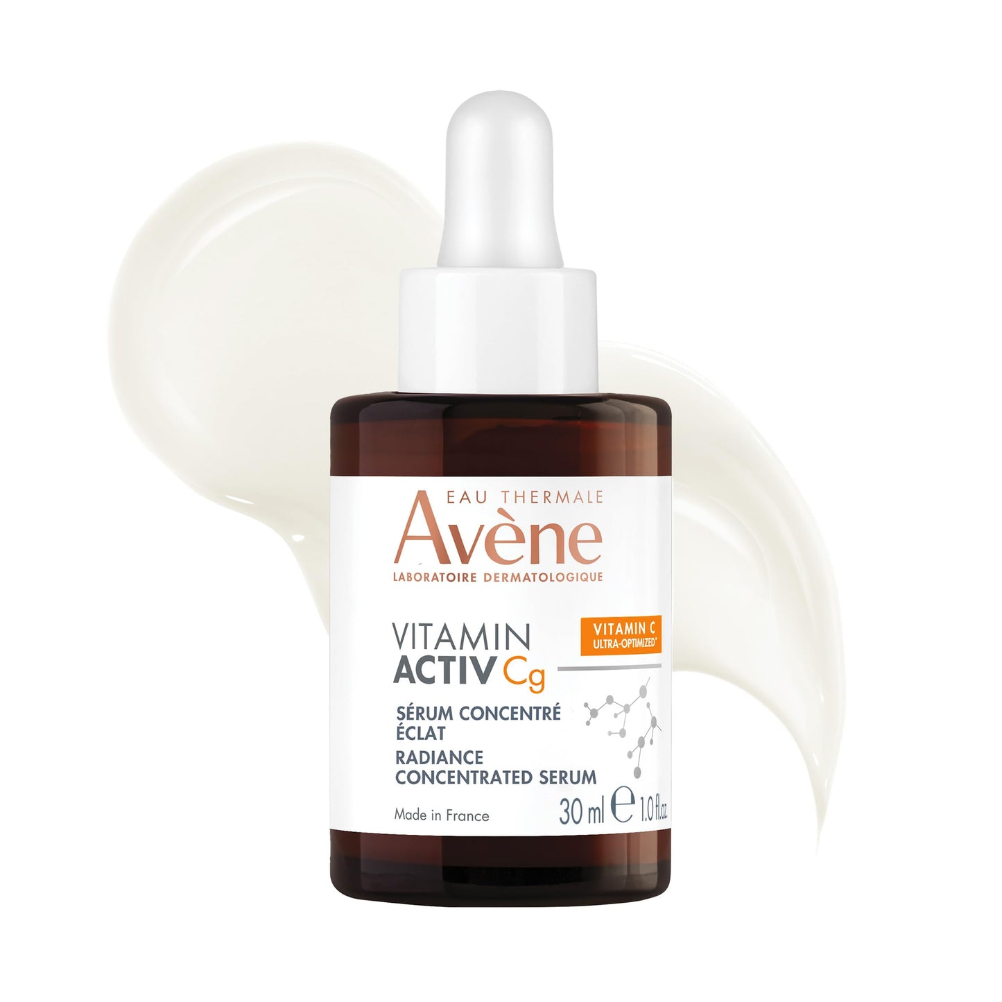 Avène Vitamin Activ Cg Radiance Concentrated Serum, Radiance Boosting Vitamin C Serum, powered by Vitamin Cg + Niacinamide + Bakuchiol, Visbily Reduce Wrinkles, Dark Spots & Fine Lines, 1 FL Oz