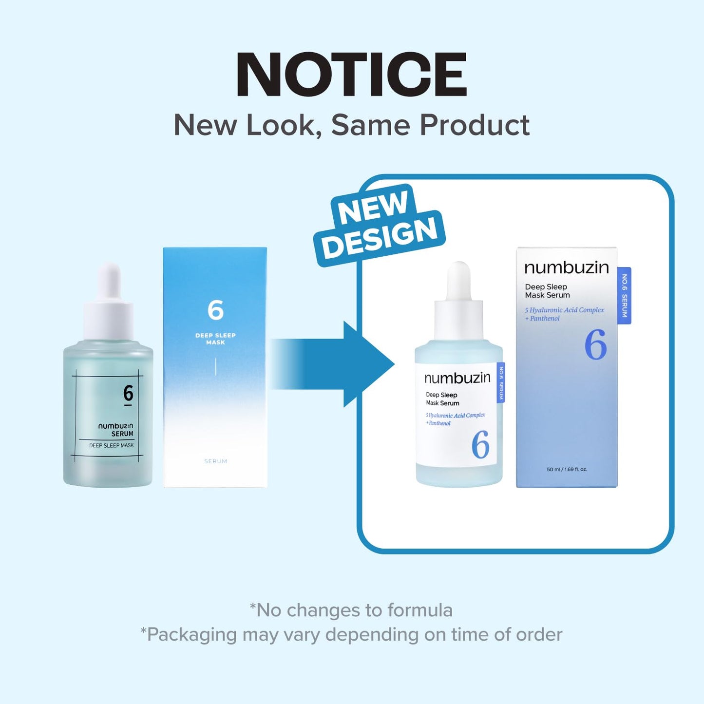 numbuzin No.6 Serum | Deep Sleep Mask Serum | Iceland Glacier Water for Instant and Long-lasting Hydration with Hyaluronic Acid & Niacinamide | Korean Skincare for Dry Skin | 1.69 fl. oz.