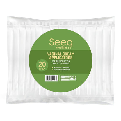 Disposable Plastic Vaginal Cream Applicators: to Fit Preseed Lubricant, Estrace, Personal Lube and OTC Gel or Cream Products - with Dosage Measurements, Threaded End and Comfort Tip - 20 Pack
