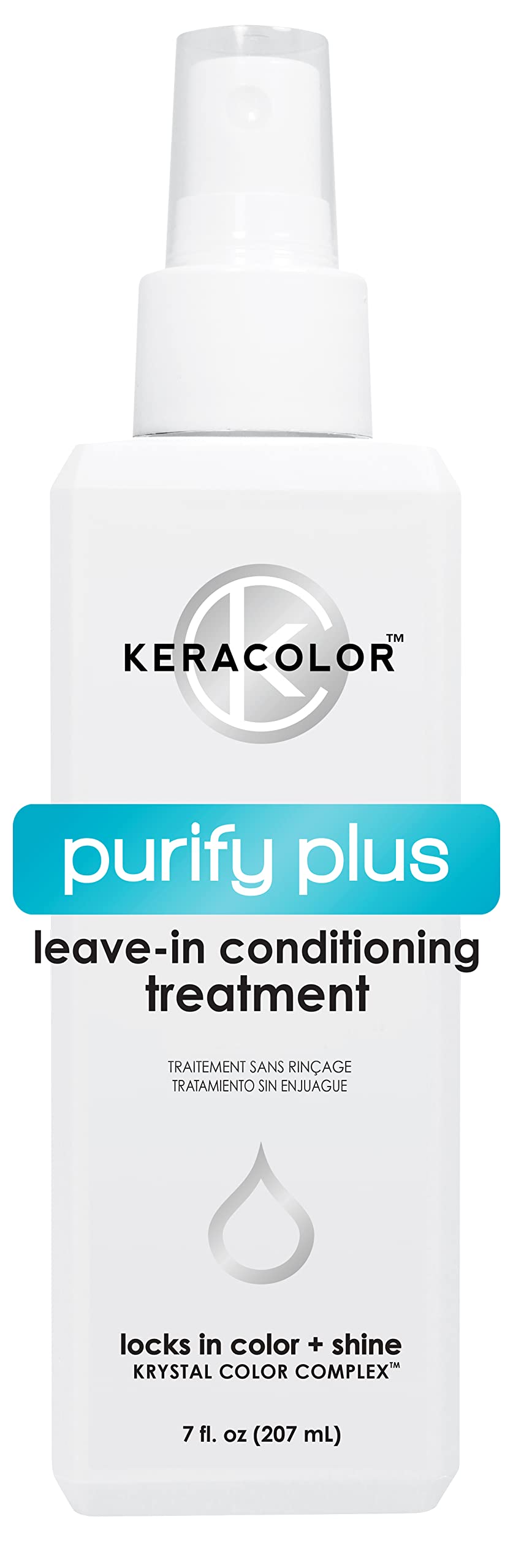 Keracolor Purify Plus Leave-In Conditioning Treatment for Fine to Medium Hair, Detangling, Neutralizes Hard Minerals, Color-Safe, 7 Fl Oz