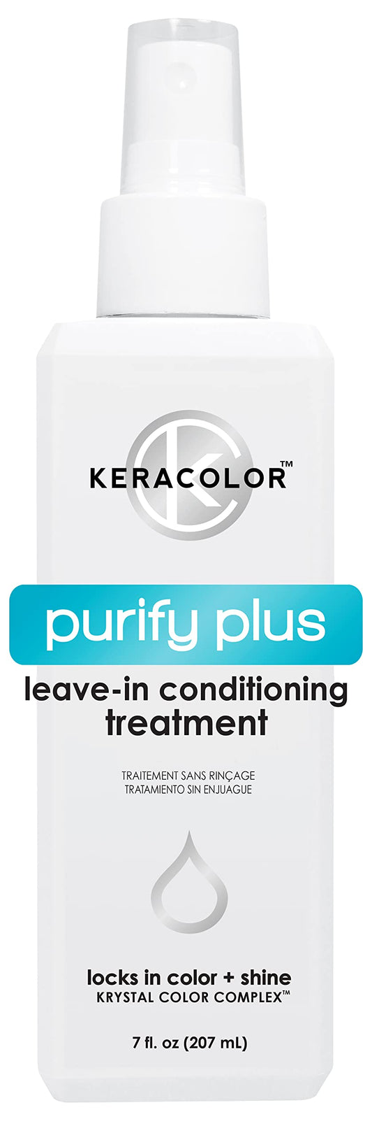 Keracolor Purify Plus Leave-In Conditioning Treatment for Fine to Medium Hair, Detangling, Neutralizes Hard Minerals, Color-Safe, 7 Fl Oz