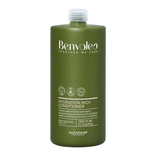 ALFAPARF MILANO Benvoleo Hydration Rich Conditioner for Dry Hair - Clean, Vegan, Sustainable Hair Care - Hydrates, Moisturizes, Nourishes - Paraffin Free - Natural Ingredients - 33.8 Fl. Oz.