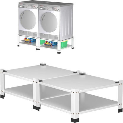 Washer and Dryer Pedestal with Storage Shelf,28.3" Lx28.3" Wx14" h,800Lbs Capacity, Heavy Duty Steel Multi-Functional Base for Washing Machine,Washer and Dryer Stand Universal Platform -2PACK