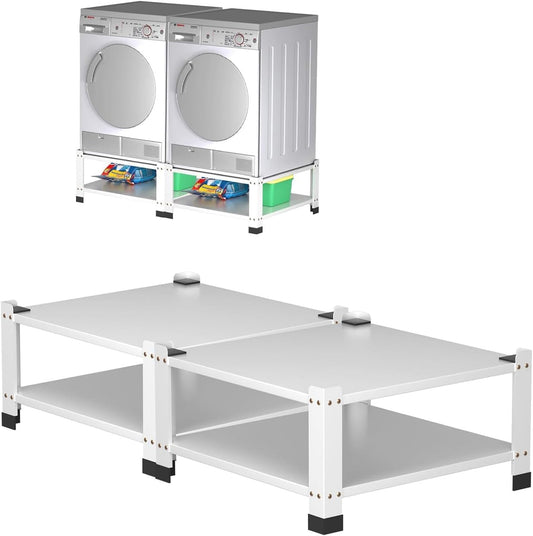 Washer and Dryer Pedestal with Storage Shelf,28.3" Lx28.3" Wx14" h,800Lbs Capacity, Heavy Duty Steel Multi-Functional Base for Washing Machine,Washer and Dryer Stand Universal Platform -2PACK