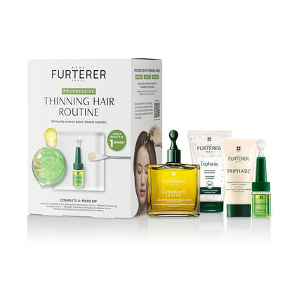 Rene Furterer Triphasic Progressive Concentrated Serum for Hereditary, Hormonal Thinning Hair - Drug-Free - Receding Hairline - Leave-In - Sulfate, Paraben, Silicone-Free - 8 ct., 30-Day Supply