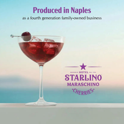 Hotel Starlino Maraschino Cherries | Great Tasting Italian Cherry for Premium Cocktails and Desserts | All-Natural Home Essentials For Your Bar Cart or Makes a Great Gift | 1kg Can, Pack of 1