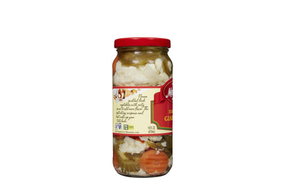 Mezzetta Italian Mix Giardiniera Chicago Style - Hot Giardiniera with Carrots, Celery, Cauliflower & Jalapeño - Tangy Pickled Vegetables for Antipasto - California Harvested - 16 Oz Jar - Pack of 6