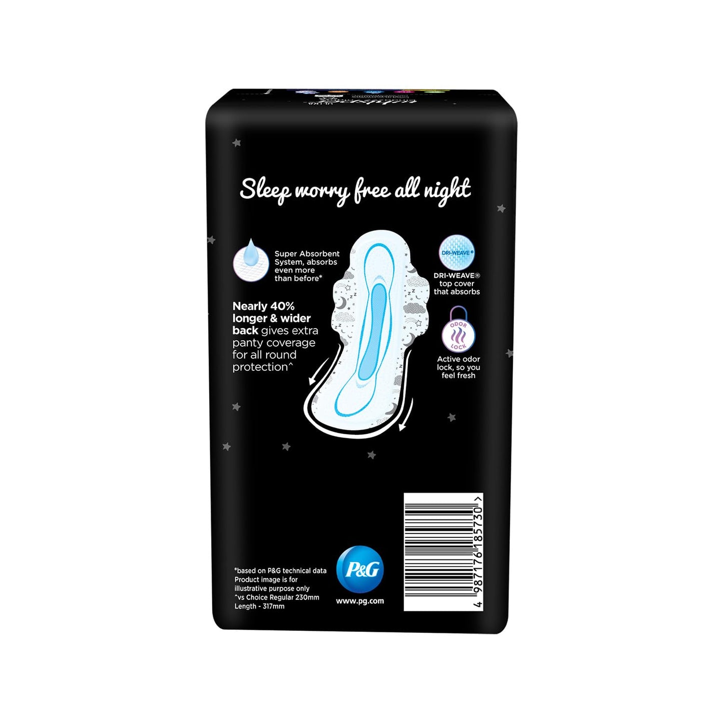 Whisper Bindazzz Nights Sanitary Pads, 40 Xl+ Pads, Upto 0% Leaks All Night Long, For Heavy Flow, 40% Longer & Wider Back, Comfortable Cushiony Soft Wings, Disposable Wrapper