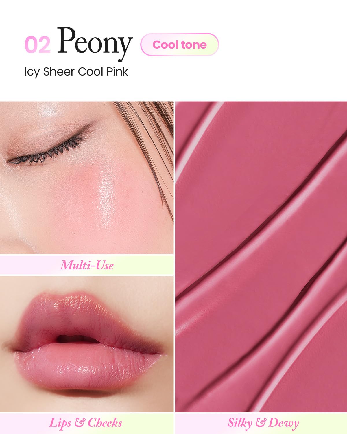 SON&PARK Arti Line Lip & Cheek Balm Multi-Use, Hydrating Warm Peach Color for Lips & Cheeks, Long-Lasting, Buildable Formula, 2-in-1 Korean Beauty Makeup (PEONY, One)