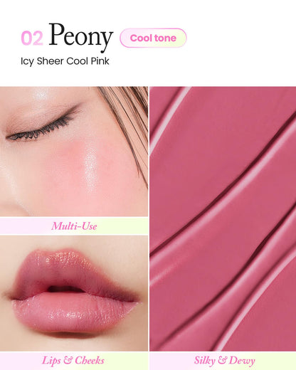 SON&PARK Arti Line Lip & Cheek Balm Multi-Use, Hydrating Warm Peach Color for Lips & Cheeks, Long-Lasting, Buildable Formula, 2-in-1 Korean Beauty Makeup (PEONY, One)
