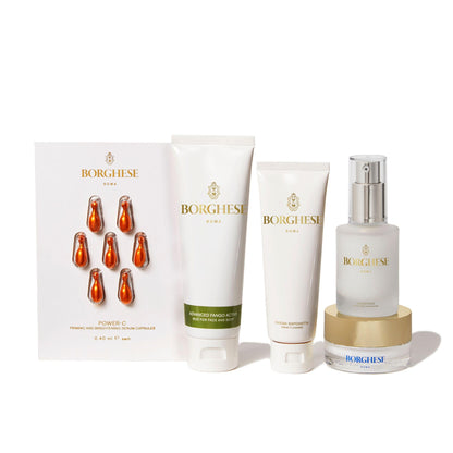 Borghese Italian Recipe Travel Set – Cleanser, Moisture Serum, Moisturizer, Mud Mask & Brightening Capsules