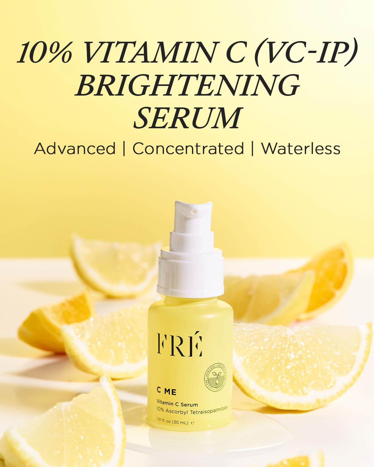 10% Vitamin C Serum for Face – FRÉ Waterless Brightening Serum with Argan Oil – 1.01 fl oz