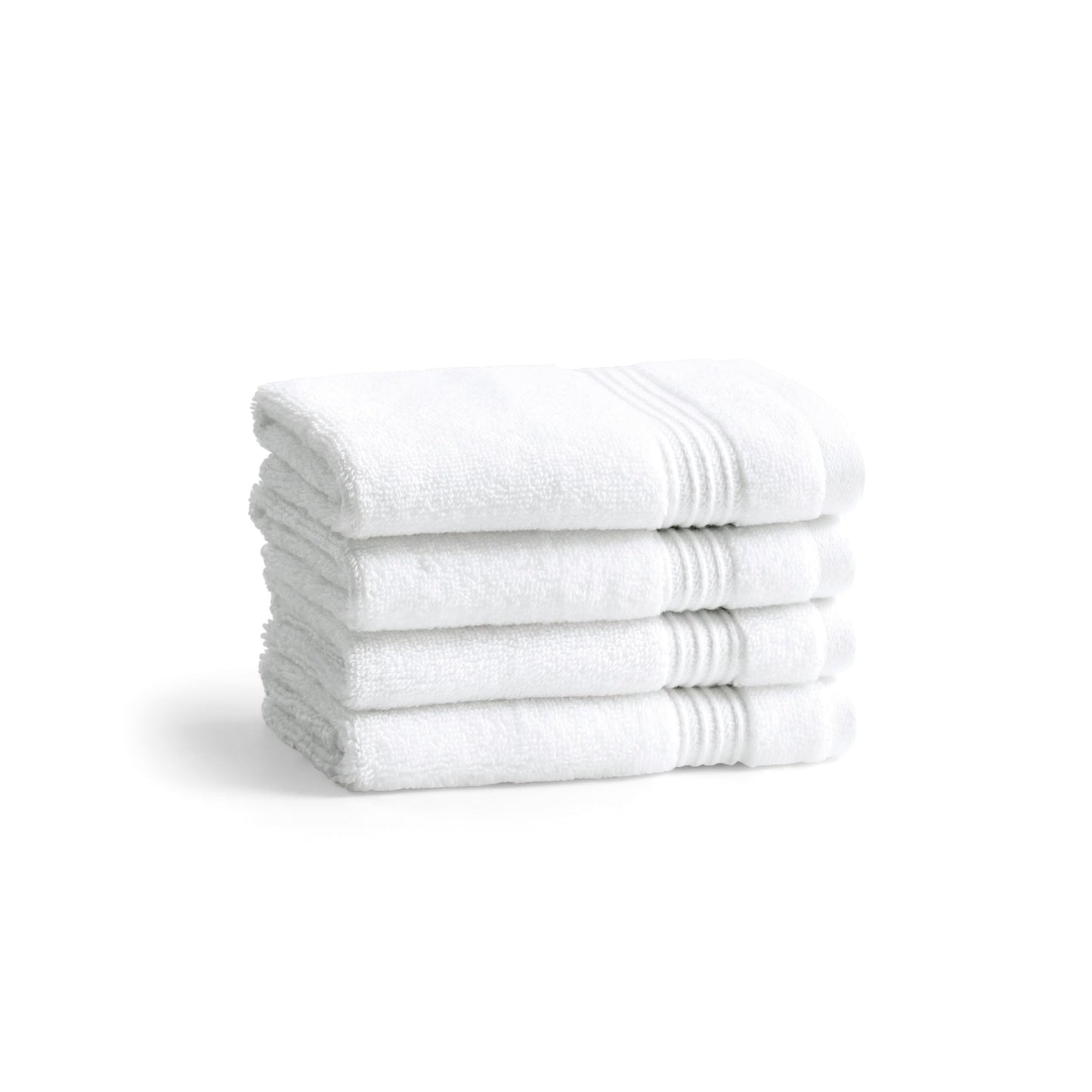 Ted Baker 4-Pack Washcloth Set - 100% Cotton - Soft, Highly Absorbent - 13" x 13", White