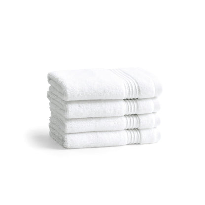 Ted Baker 4-Pack Washcloth Set - 100% Cotton - Soft, Highly Absorbent - 13" x 13", White
