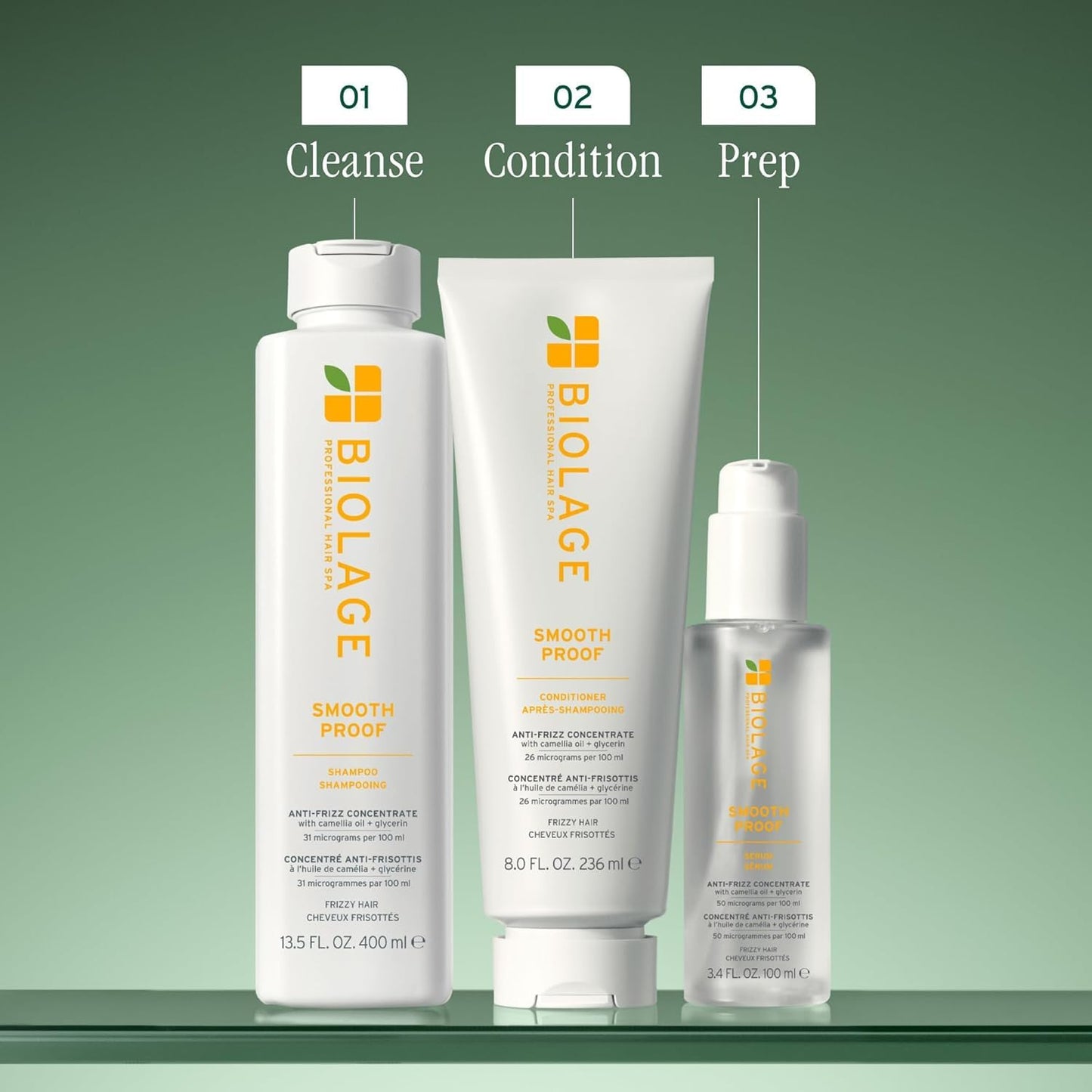 Biolage Smooth Proof Shampoo - Gently Cleanses and Adds Shine, Nourishes, Moisturizes & Tames Frizz, For All Frizzy Hair Types, With Camellia Oil & Glycerin, Vegan & Paraben-Free, 33.8 Fl Oz