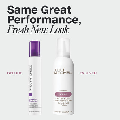 Paul Mitchell Extra-Body Sculpting Foam, Adds Fullness, Touchable Finish, For Fine Hair