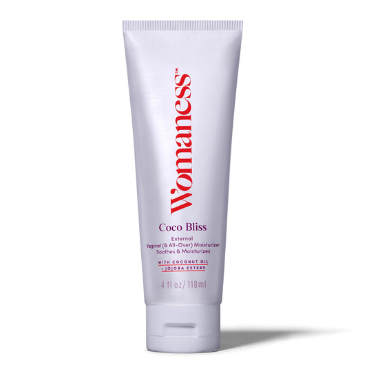 Womaness Coco Bliss Vaginal Moisturizer - Hydrating Coconut Cream for Vaginal Dryness - Non-Sticky Vulva Cream for External Intimate & Body Care - Estrogen & Hormone-Free Formula for Women - 4oz