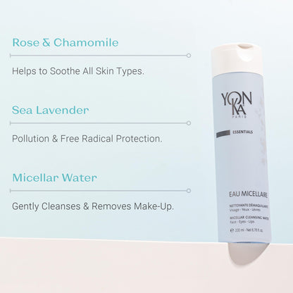 Yon-Ka Eau Micellaire Micellar Water and Cleansing Makeup Remover Gentle Face Wash with to Remove Impurities Hydrate Paraben-Free