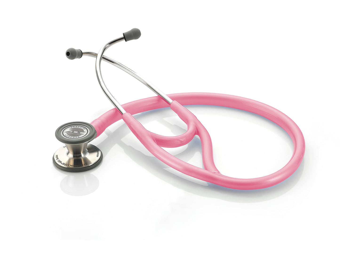 ADC Adscope 601 Convertible Cardiology Stethoscope with Tunable AFD Technology, Adult Diaphragm and Adult Bell or Pediatric Diaphragm, 28 inch Length, Breast Cancer Awareness Metallic Pink