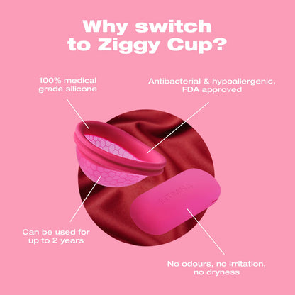 Intimina Ziggy Cup – Extra-Thin Reusable Menstrual Cup with Flat-fit Design